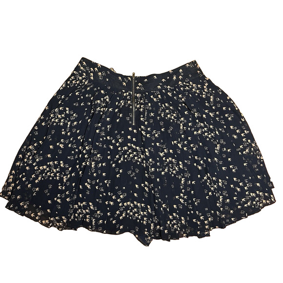 For Cynthia Navy Sheer Lined Skirt Fit & Flare Boho Birds Formal Large MSRP $68 - Picture 3 of 13